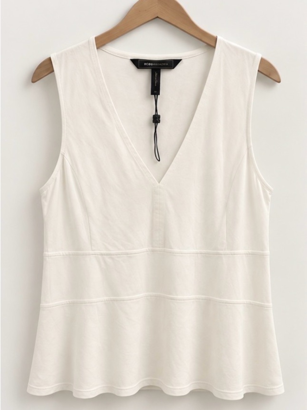 BCBGMaxAzria Cream V-Neck Sleeveless Peplum Tank - 80% OFF MSRP!!!